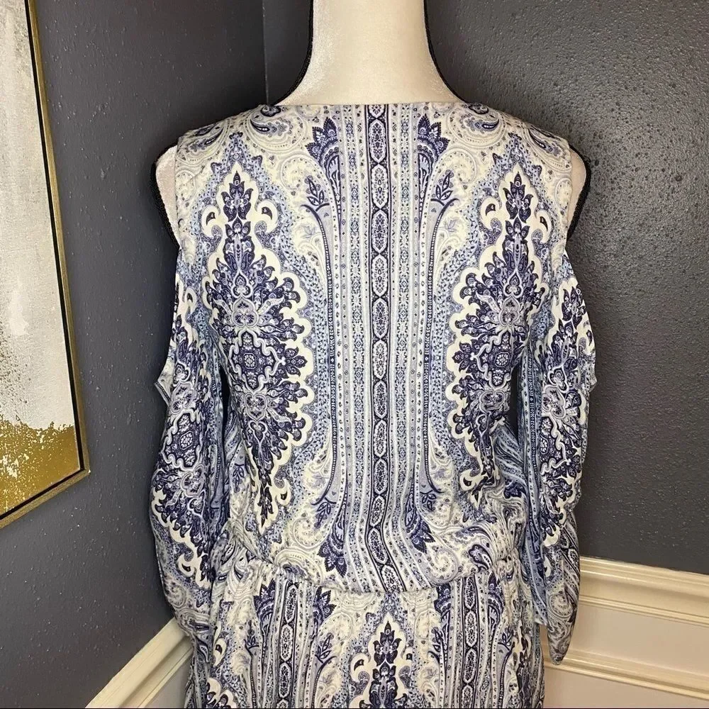Alice + Olivia Jolene Cold Shoulder Smocked Dress